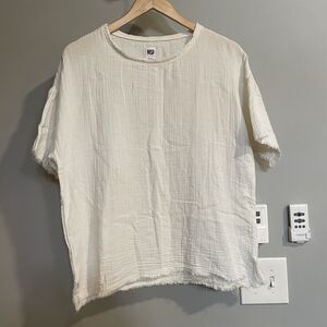 NSF Top Large‎ Gauzy Cotton Lagenlook Minimalist Oversized USA Made Petite